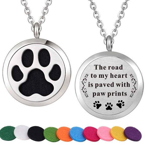 Paw Aroma Therapy Essential Oil Diffuser Necklace - Picture 3 of 9